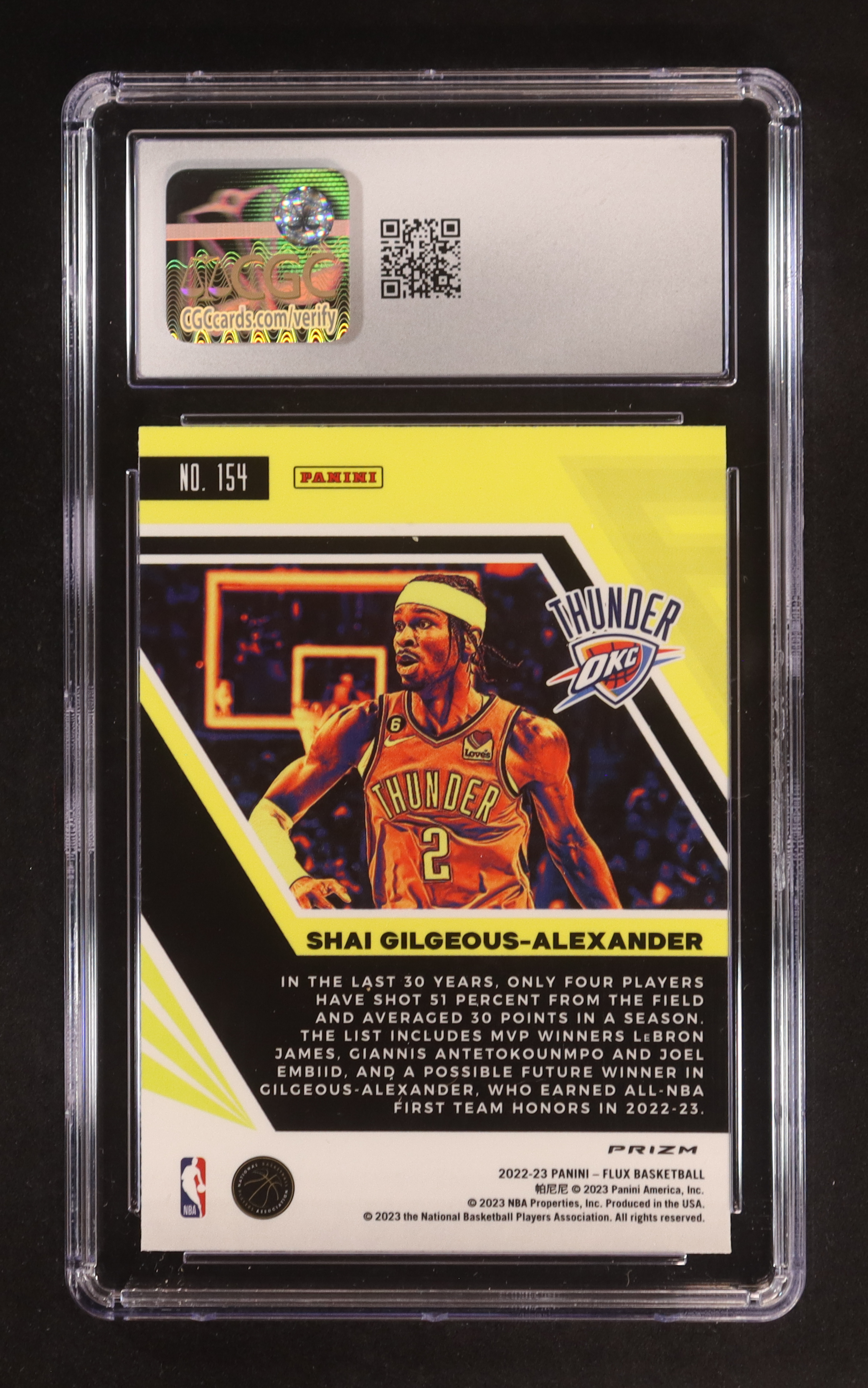 Shai Gilgeous-Alexander 2022-23 Panini Flux Red Cracked Ice #154 (CGC 10) at PristineAuction.com Shai Gilgeous-Alexander 2022-23 Panini Flux Red Cracked Ice #154 (CGC 10) at PristineAuction.com