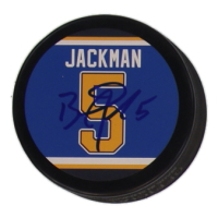 Barret Jackman Signed Blues Logo Hockey Puck (JSA) at PristineAuction.com
