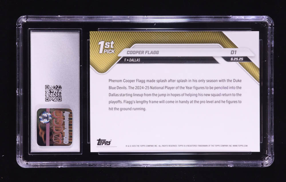 Cooper Flagg 2025-26 Topps Now #D1 RC (CGC 10) at PristineAuction.com Cooper Flagg 2025-26 Topps Now #D1 RC (CGC 10) at PristineAuction.com
