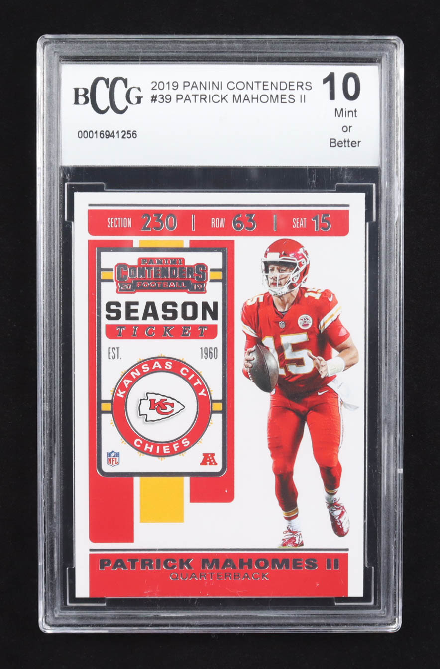 Patrick Mahomes II 2019 Panini Contenders Season Ticket #39 (BCCG 10) at PristineAuction.com Patrick Mahomes II 2019 Panini Contenders Season Ticket #39 (BCCG 10) at PristineAuction.com