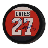 Noah Cates Signed Flyers Logo Hockey Puck (JSA) at PristineAuction.com