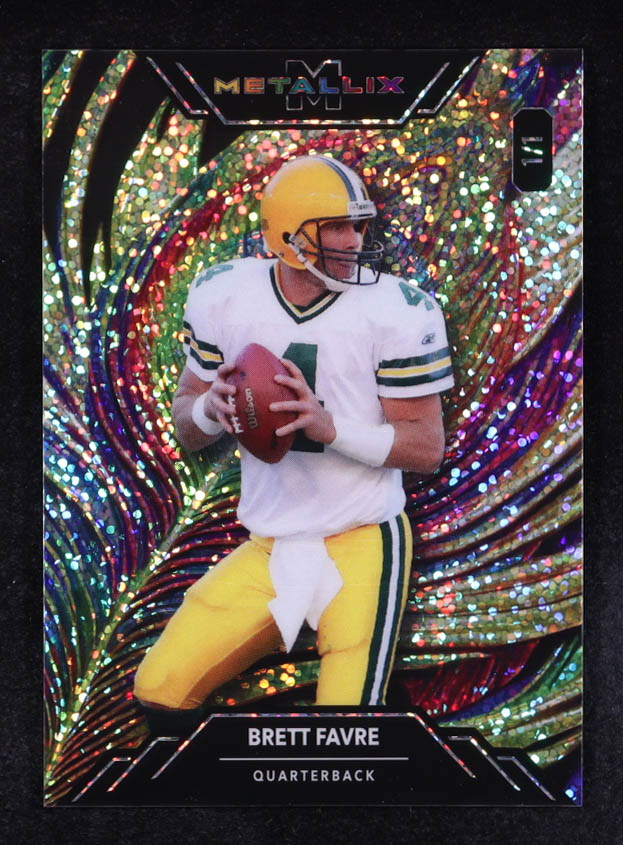 Brett Favre 2025 Wild Card Metallix Mega Fractal Rainbow Sparkles #WMMF-BF #1/1 at PristineAuction.com Brett Favre 2025 Wild Card Metallix Mega Fractal Rainbow Sparkles #WMMF-BF #1/1 at PristineAuction.com
