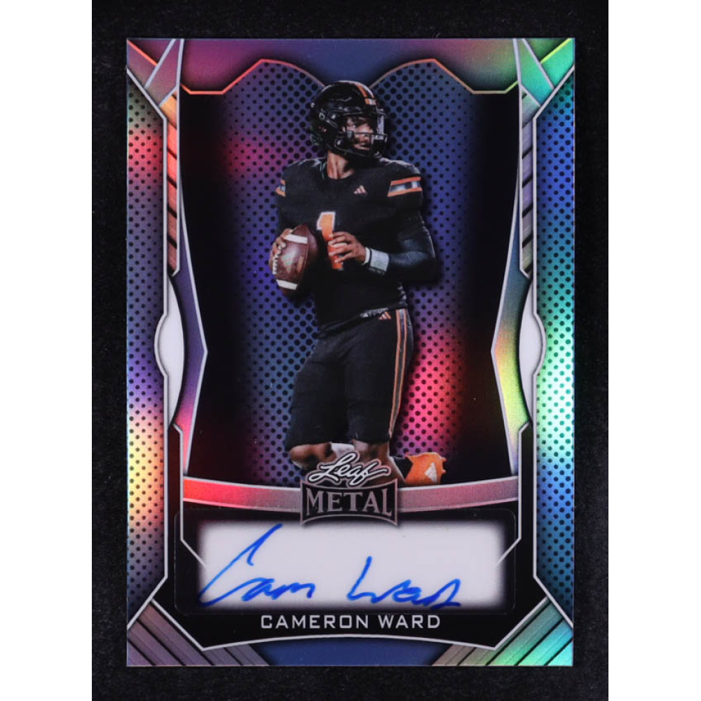 Cam Ward 2025 Leaf Metal Autographs Prismatic Light Blue #MACW2 #30/49 RC at PristineAuction.com