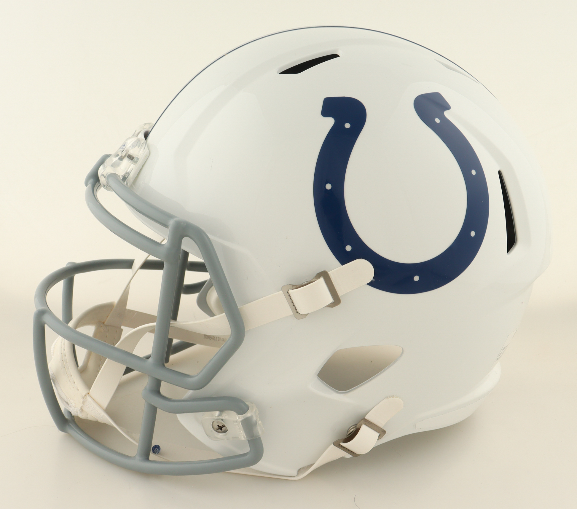 Riley Leonard Signed Colts Full-Size Speed Helmet Inscribed "For The Shoe" (JSA) at PristineAuction.com Riley Leonard Signed Colts Full-Size Speed Helmet Inscribed "For The Shoe" (JSA) at PristineAuction.com