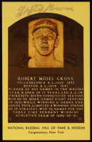 Robert "Lefty" Grove Signed Hall of Fame Plaque Postcard (Beckett) at PristineAuction.com