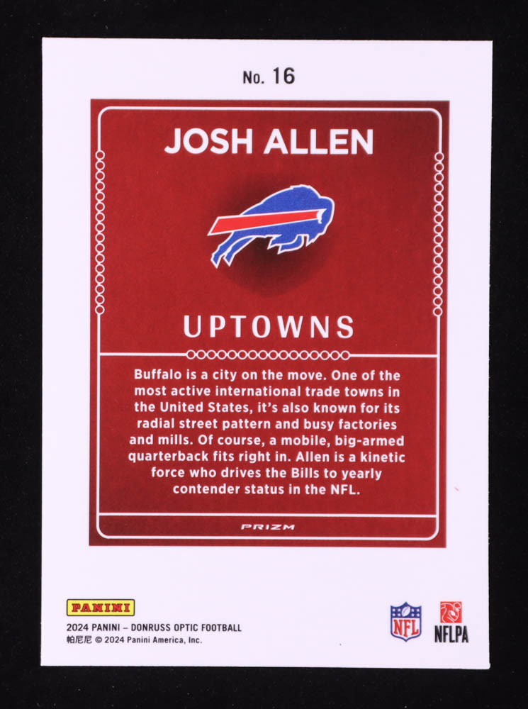 Josh Allen 2024 Donruss Optic Uptowns #16 at PristineAuction.com Josh Allen 2024 Donruss Optic Uptowns #16 at PristineAuction.com