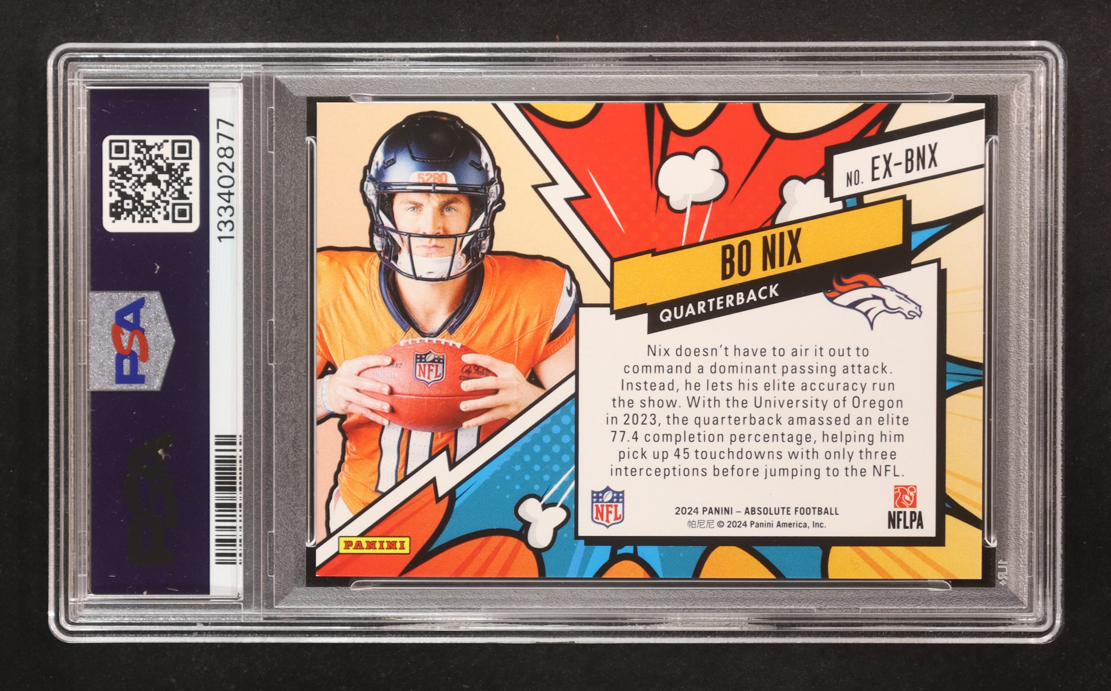 Bo Nix 2024 Absolute Explosive Gold #4 RC (PSA 9) at PristineAuction.com Bo Nix 2024 Absolute Explosive Gold #4 RC (PSA 9) at PristineAuction.com