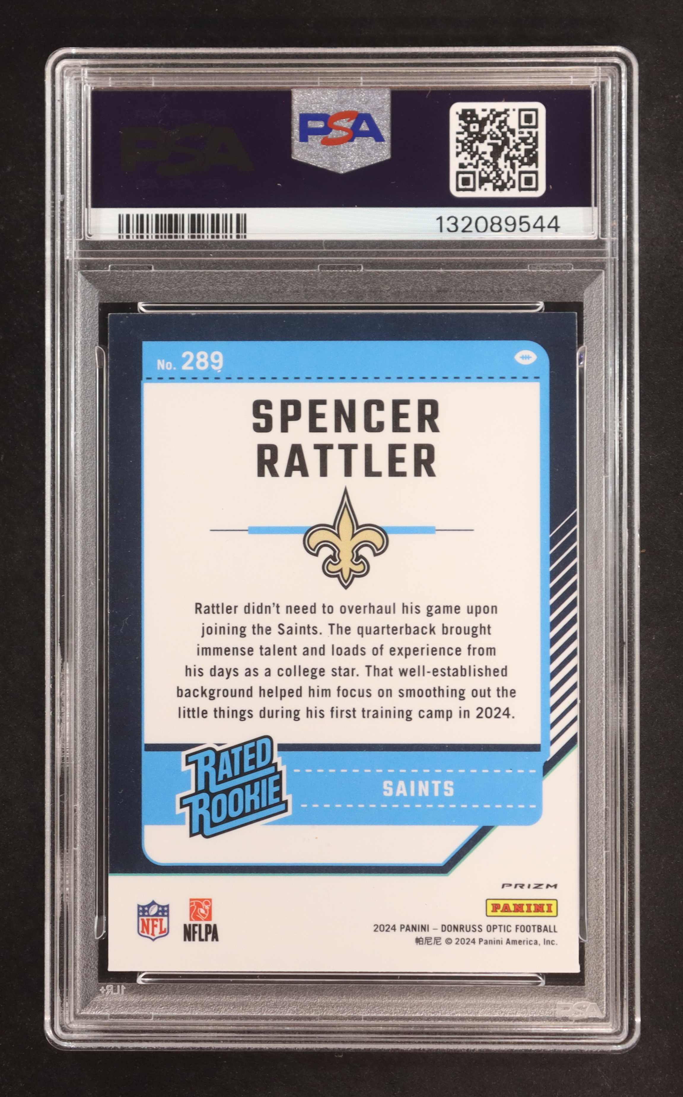 Spencer Rattler 2024 Donruss Optic Holo #289 RR (PSA 9) at PristineAuction.com Spencer Rattler 2024 Donruss Optic Holo #289 RR (PSA 9) at PristineAuction.com