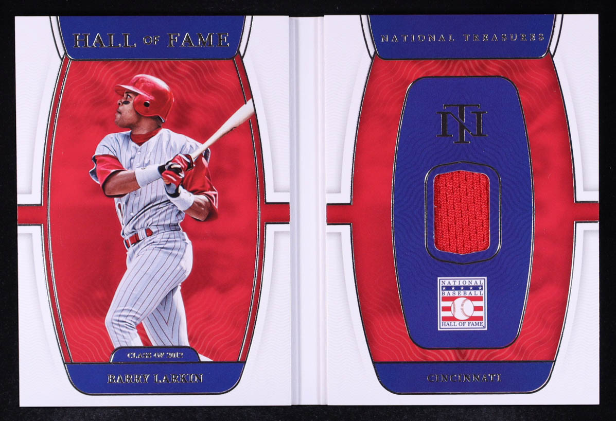 Barry Larkin 2022 Panini National Treasures Hall of Fame Materials Booklet #1 #19/49 at PristineAuction.com Barry Larkin 2022 Panini National Treasures Hall of Fame Materials Booklet #1 #19/49 at PristineAuction.com