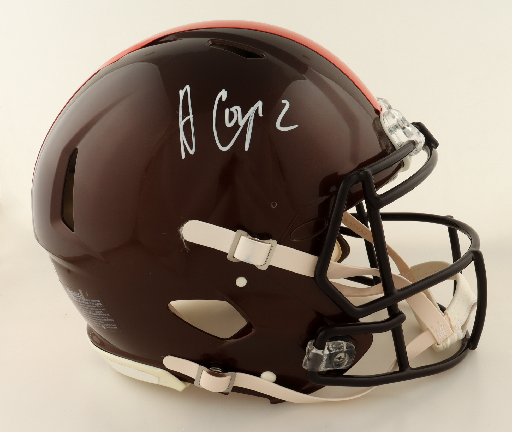 Amari Cooper Signed Browns Full-Size Authentic On-Field Flash Alternate Speed Helmet (Beckett) at PristineAuction.com Amari Cooper Signed Browns Full-Size Authentic On-Field Flash Alternate Speed Helmet (Beckett) at PristineAuction.com