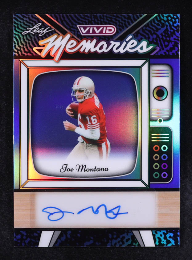 Joe Montana 2025 Leaf Vivid Memories Autographs Prismatic Blue #VAJM2 #2/6 at PristineAuction.com Joe Montana 2025 Leaf Vivid Memories Autographs Prismatic Blue #VAJM2 #2/6 at PristineAuction.com