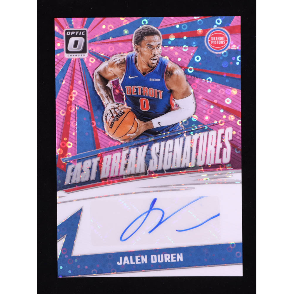 Jalen Duren 2024-25 Donruss Optic Fast Break Signatures Pink #31 #18/25 at PristineAuction.com