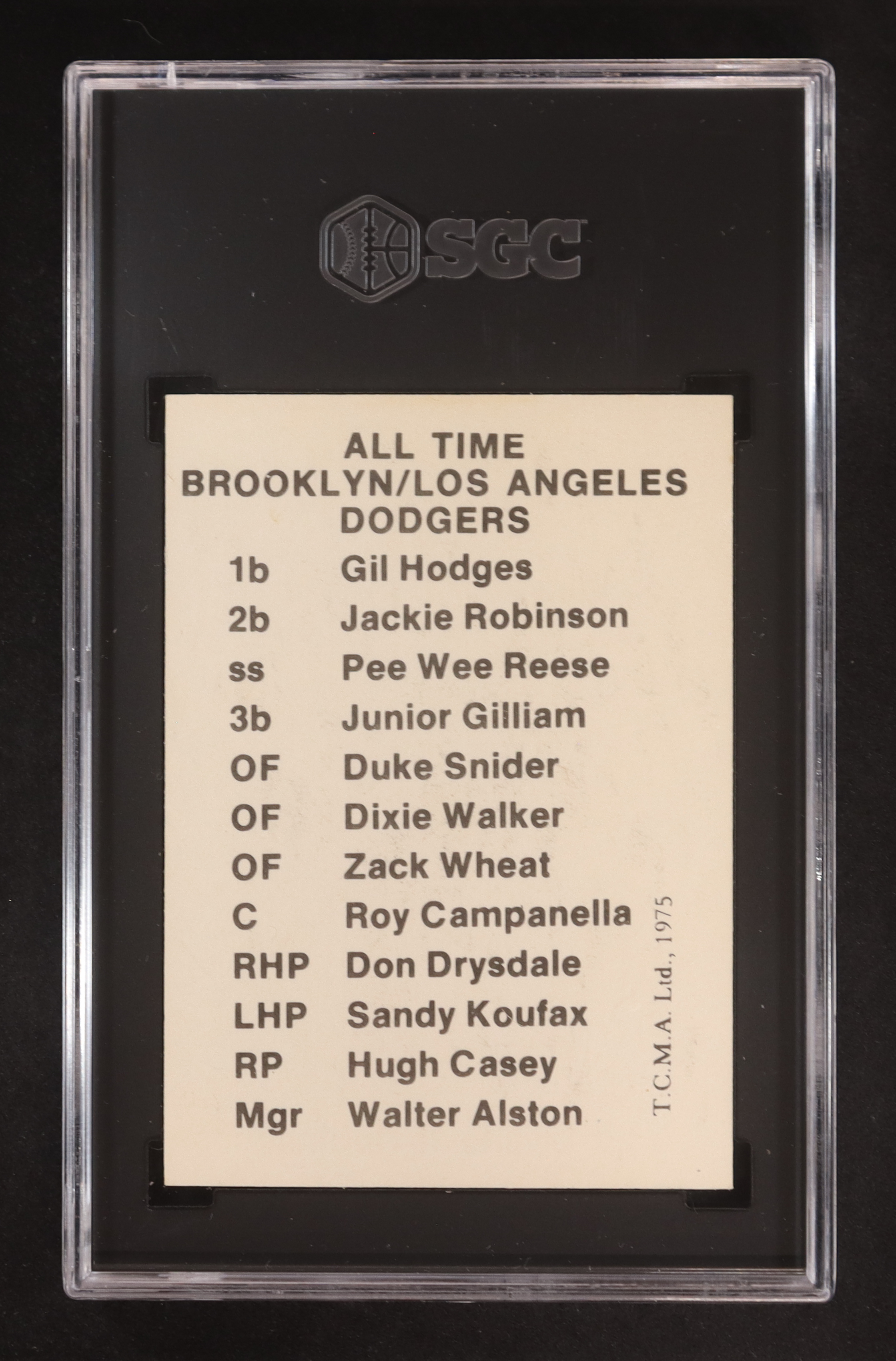 Jackie Robinson 1975 Dodgers All-Time TCMA #9 (SGC 5) at PristineAuction.com Jackie Robinson 1975 Dodgers All-Time TCMA #9 (SGC 5) at PristineAuction.com