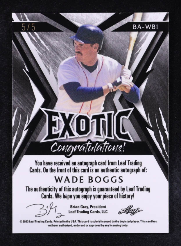 Wade Boggs 2023 Leaf Exotic Mojo Chameleon #BAWB1 #5/5 at PristineAuction.com Wade Boggs 2023 Leaf Exotic Mojo Chameleon #BAWB1 #5/5 at PristineAuction.com