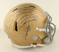 Rudy Ruettiger Signed Notre Dame Fighting Irish Full-Size Speed Helmet with Extensive Inscription (Beckett) at PristineAuction.com