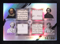 William Shakespeare / Mark Twain / Charles Dickens / Jane Austen 2023 Keepsake Collection Bellissimo Edition Quad Relics Silver #141 #14/99 at PristineAuction.com