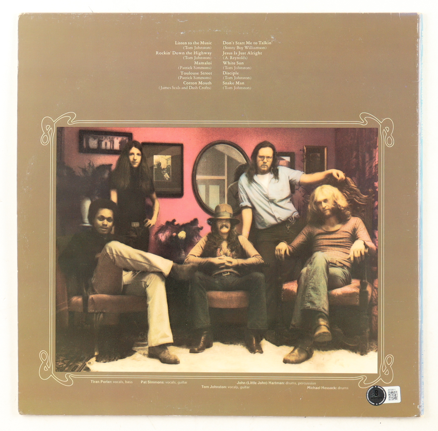 Patrick Simmons, Keith Knudsen & Tom Johnston Signed "Toulouse Street" Vinyl Record Album Cover Inscribed "Doobies" (Beckett) at PristineAuction.com Patrick Simmons, Keith Knudsen & Tom Johnston Signed "Toulouse Street" Vinyl Record Album Cover Inscribed "Doobies" (Beckett) at PristineAuction.com