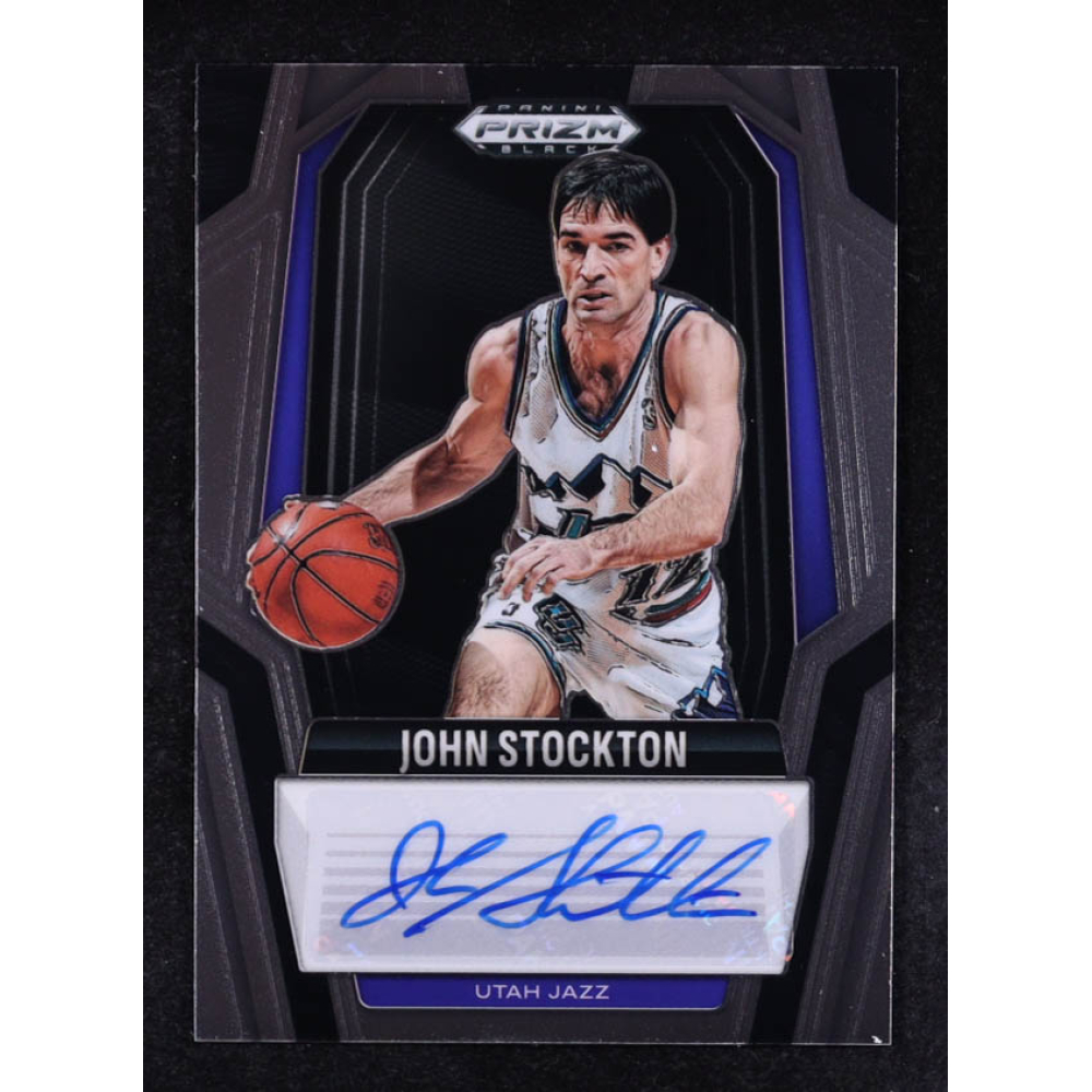 John Stockton 2024-25 Panini Prizm Black Signatures #26 at PristineAuction.com