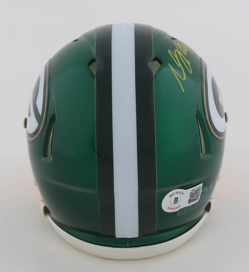 Davante Adams Signed Packers Flash Alternate Speed Mini Helmet (Beckett) at PristineAuction.com Davante Adams Signed Packers Flash Alternate Speed Mini Helmet (Beckett) at PristineAuction.com