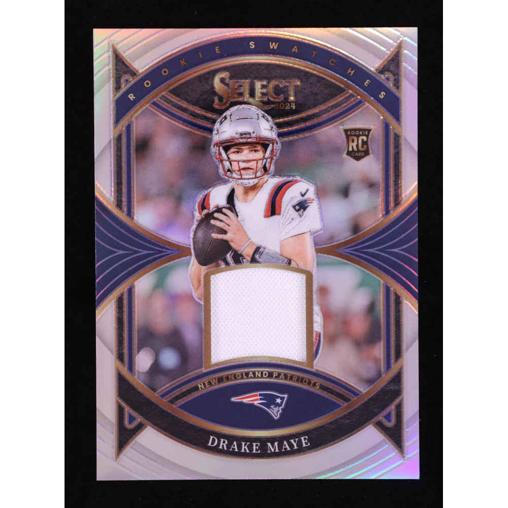 Drake Maye 2024 Select Rookie Swatches Prizm #21 RC #28/125 at PristineAuction.com
