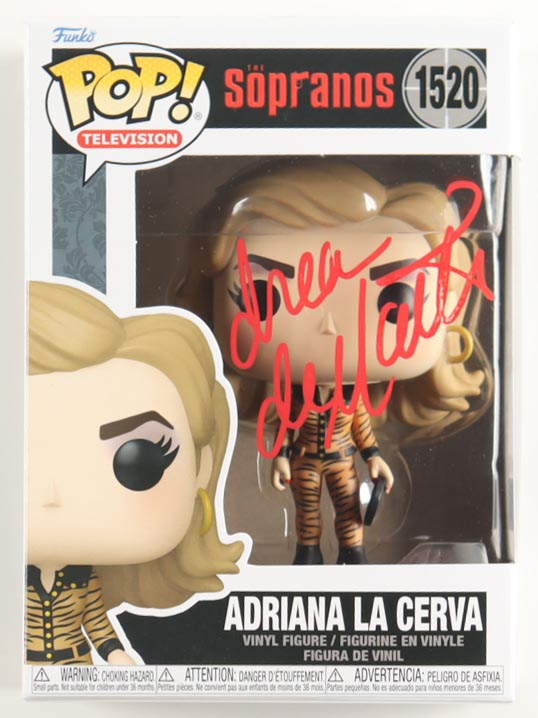 Drea de Matteo Signed "The Sopranos" #1520 Adriana La Cerva Funko Pop! Vinyl Figure (Beckett) at PristineAuction.com Drea de Matteo Signed "The Sopranos" #1520 Adriana La Cerva Funko Pop! Vinyl Figure (Beckett) at PristineAuction.com