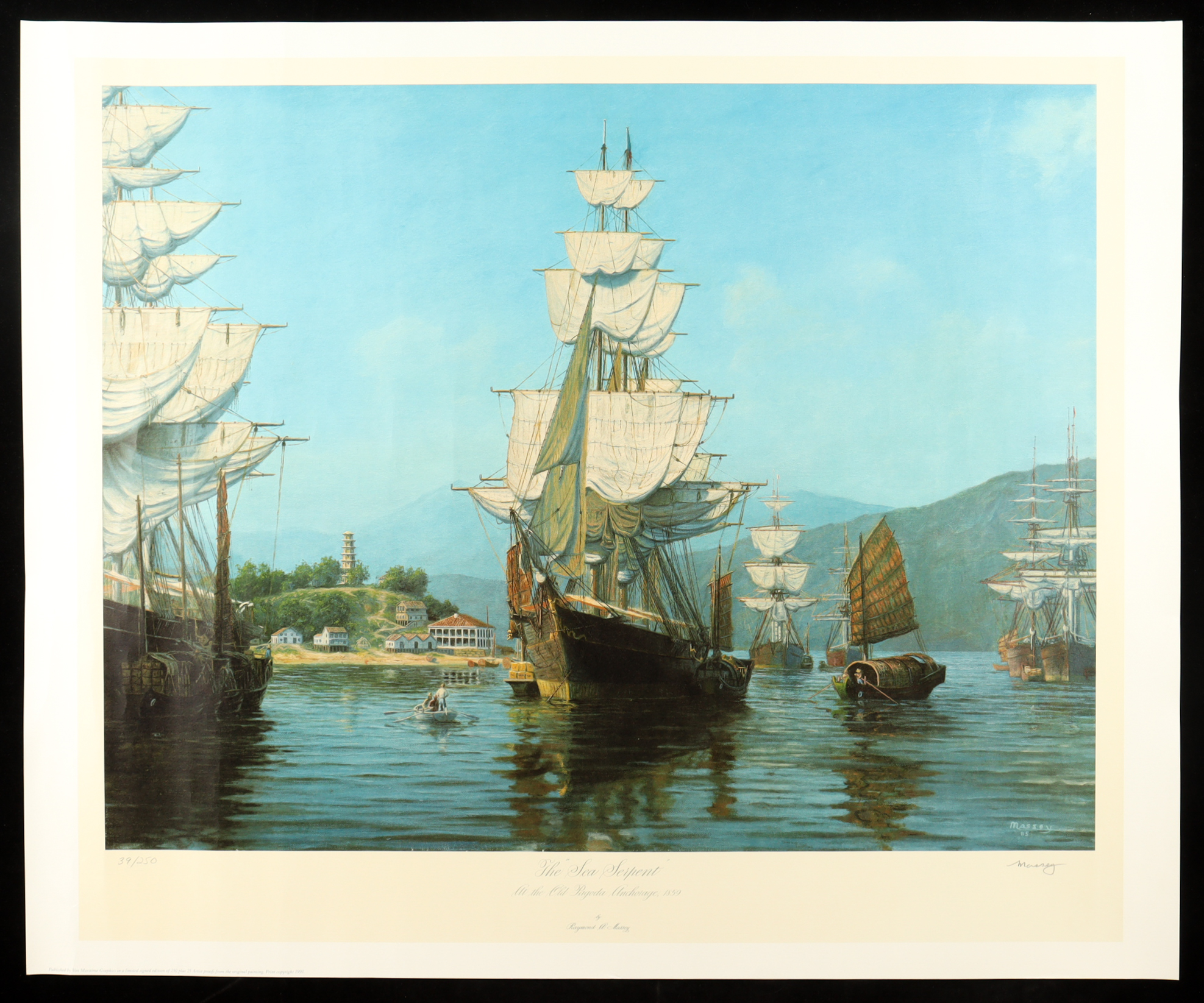 "The Sea Serpent at the Old Pagoda Anchorage" 26x31.5 LE Signed Lithograph by Robert Massey #39/250 at PristineAuction.com "The Sea Serpent at the Old Pagoda Anchorage" 26x31.5 LE Signed Lithograph by Robert Massey #39/250 at PristineAuction.com