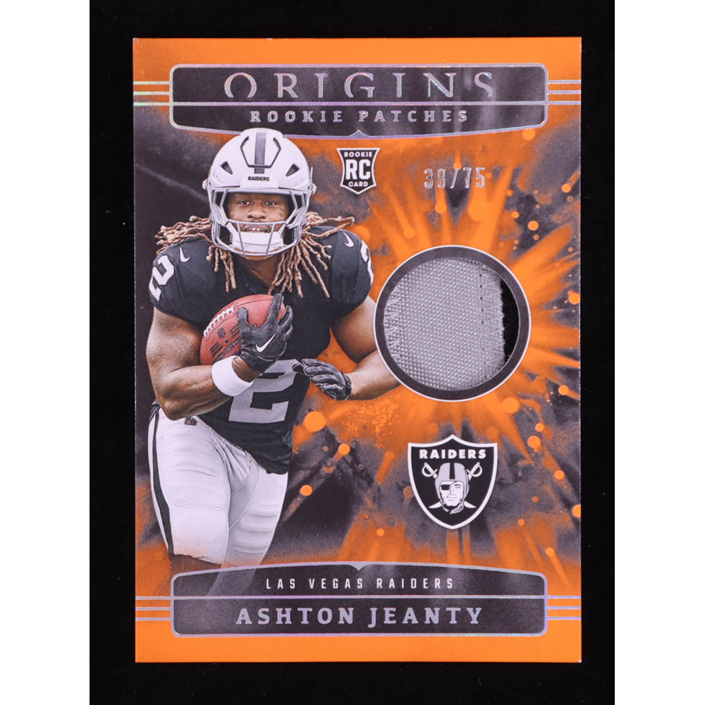 Ashton Jeanty 2025 Panini Origins Rookie Patches Orange #16 #38/75 at PristineAuction.com