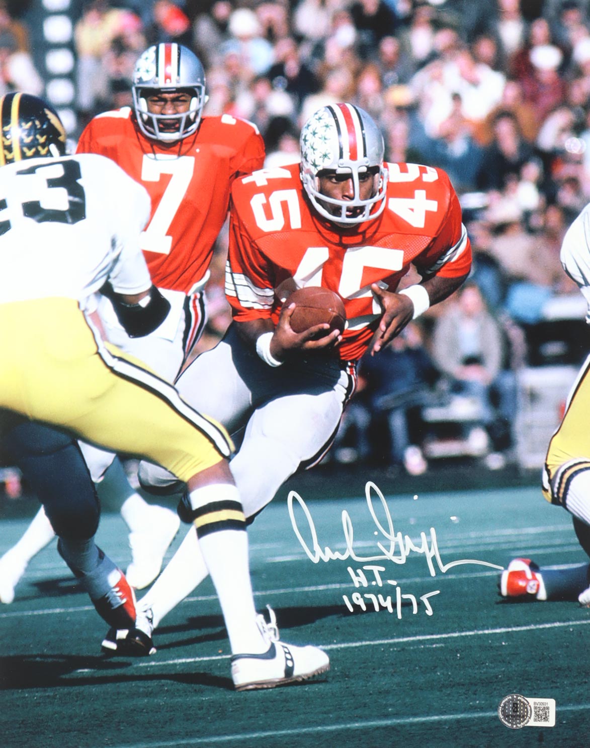 Archie Griffin Signed Ohio State Buckeyes 11x14 Photo Inscribed "H.T. 1974/75" (Beckett) at PristineAuction.com Archie Griffin Signed Ohio State Buckeyes 11x14 Photo Inscribed "H.T. 1974/75" (Beckett) at PristineAuction.com