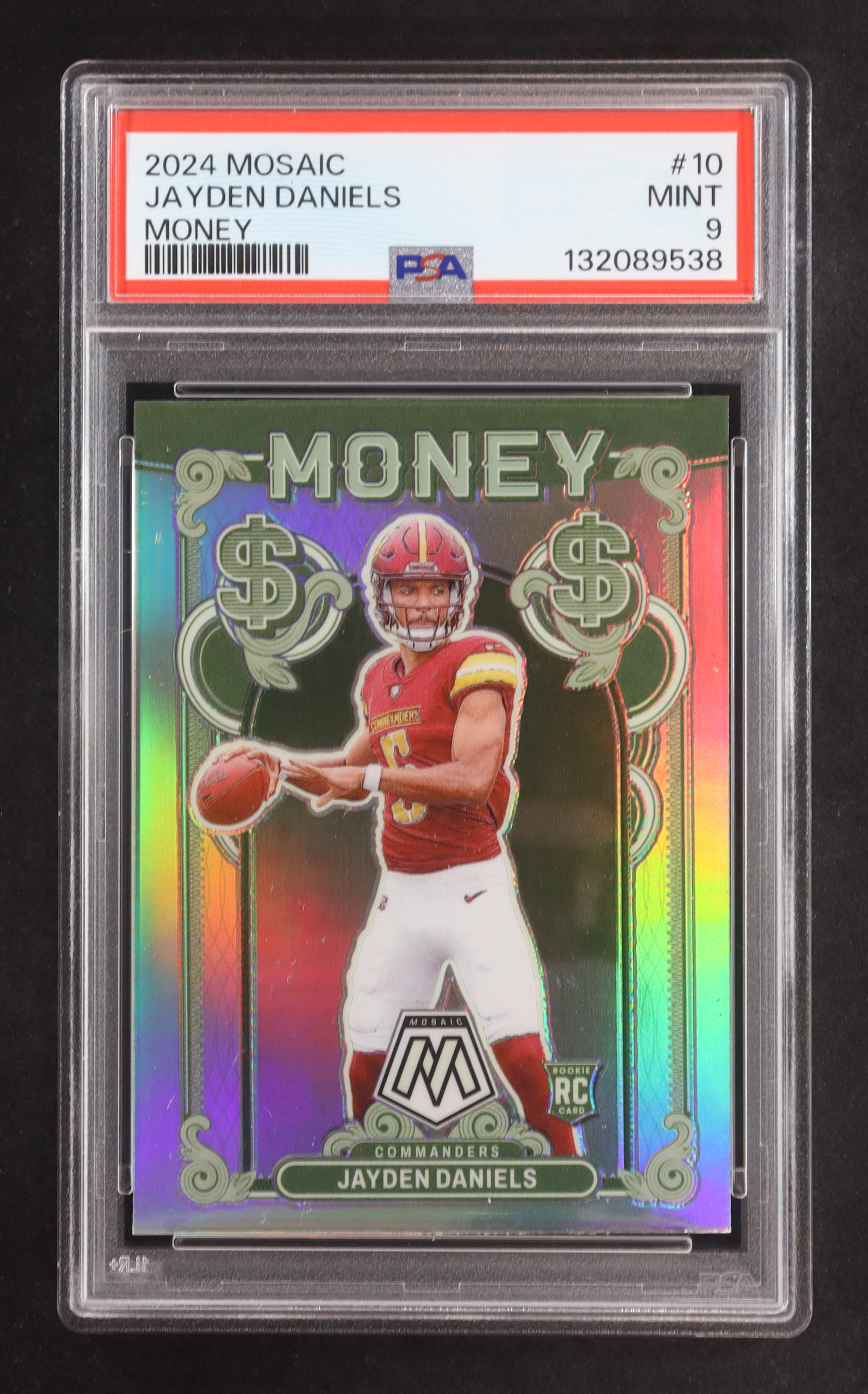 Jayden Daniels 2024 Panini Mosaic Money #10 RC (PSA 9) at PristineAuction.com Jayden Daniels 2024 Panini Mosaic Money #10 RC (PSA 9) at PristineAuction.com