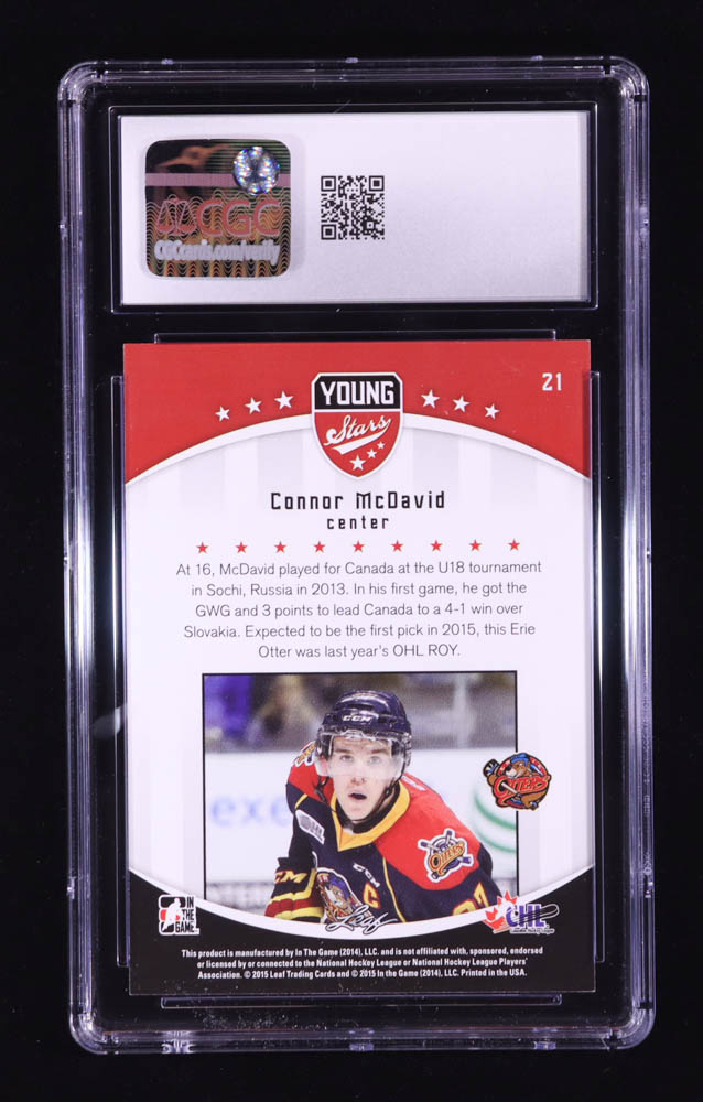 Connor McDavid 2015 ITG CHL Draft #21 RC / Young Stars (CGC 10) at PristineAuction.com Connor McDavid 2015 ITG CHL Draft #21 RC / Young Stars (CGC 10) at PristineAuction.com