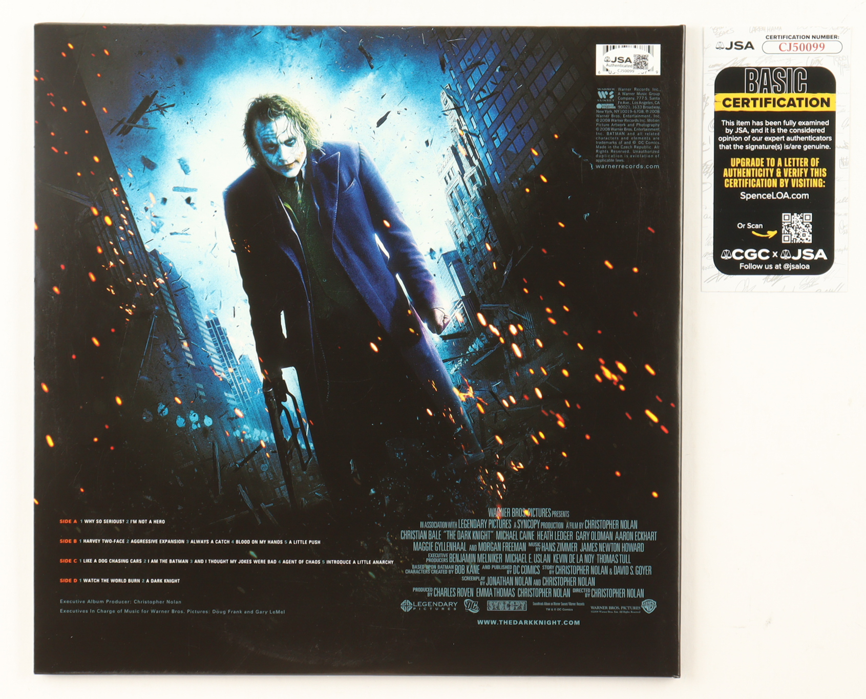 Hans Zimmer Signed "Batman: The Dark Knight Original Motion Picture Soundtrack" Vinyl Record Album (JSA) at PristineAuction.com Hans Zimmer Signed "Batman: The Dark Knight Original Motion Picture Soundtrack" Vinyl Record Album (JSA) at PristineAuction.com