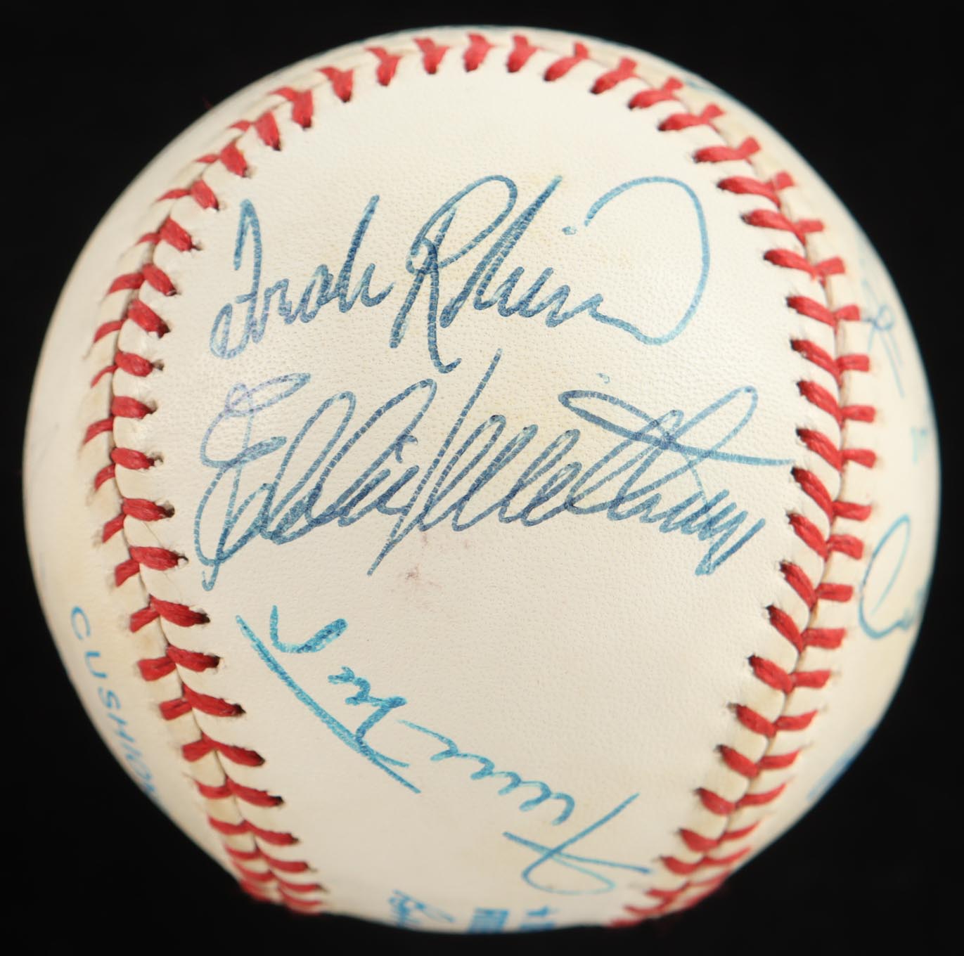 "500 Home Run Club" OAL Baseball Signed By (12) With Mickey Mantle, Willie Mays, Hank Aaron, Ted Williams (Beckett) at PristineAuction.com "500 Home Run Club" OAL Baseball Signed By (12) With Mickey Mantle, Willie Mays, Hank Aaron, Ted Williams (Beckett) at PristineAuction.com