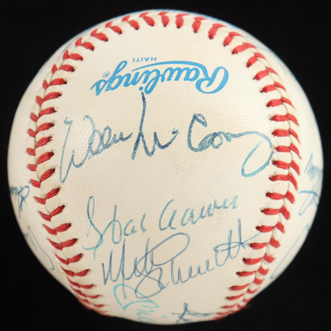 "500 Home Run Club" OAL Baseball Signed By (12) With Mickey Mantle, Willie Mays, Hank Aaron, Ted Williams (Beckett) at PristineAuction.com "500 Home Run Club" OAL Baseball Signed By (12) With Mickey Mantle, Willie Mays, Hank Aaron, Ted Williams (Beckett) at PristineAuction.com