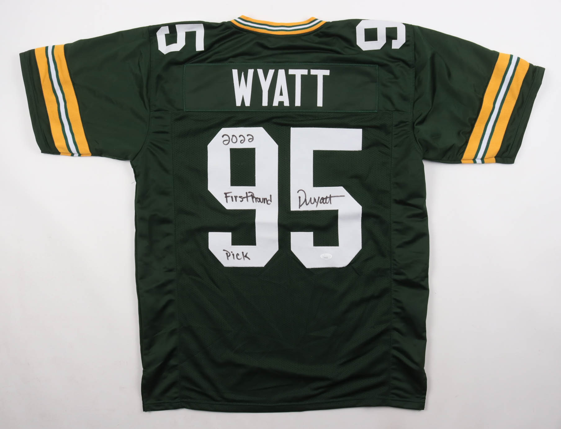 Devonte Wyatt Signed Jersey Inscribed "2022 First Round Pick" (JSA) at PristineAuction.com Devonte Wyatt Signed Jersey Inscribed "2022 First Round Pick" (JSA) at PristineAuction.com
