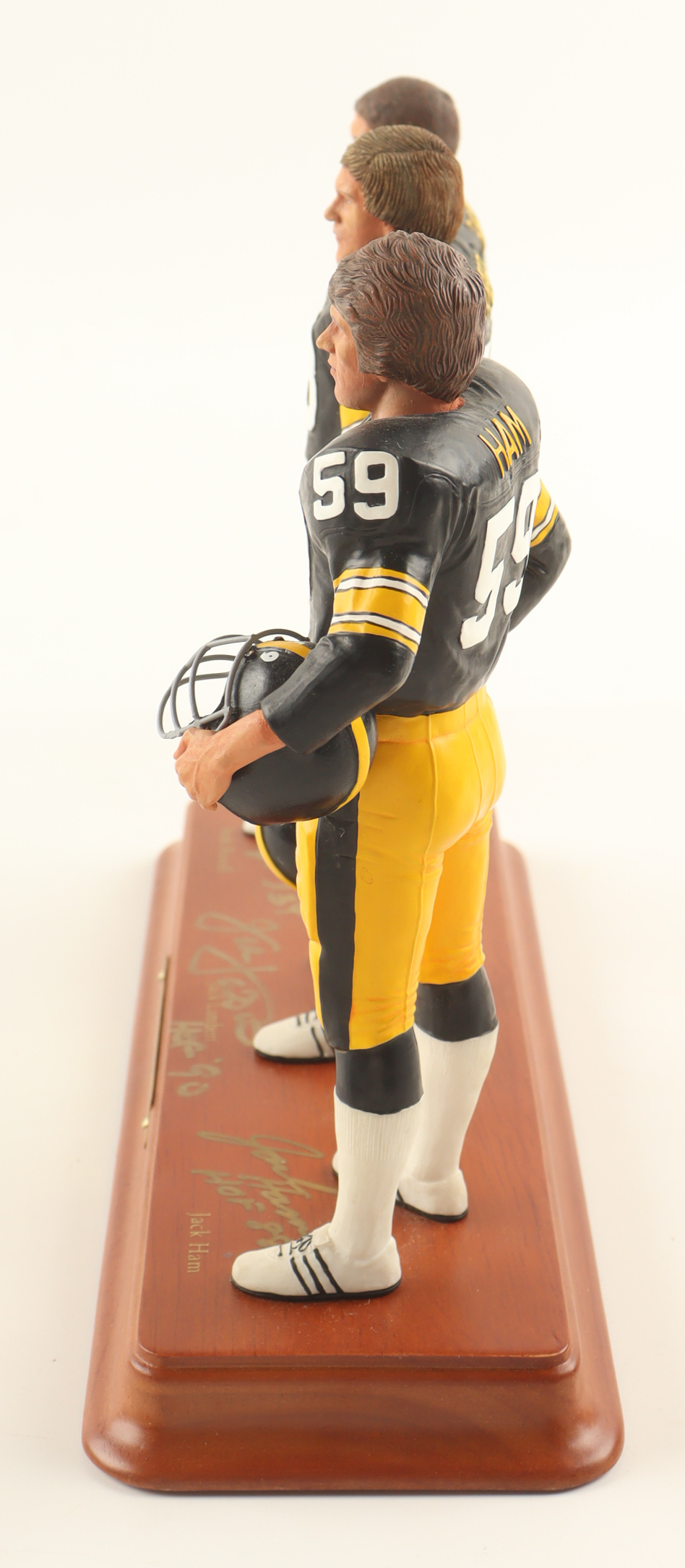 Andy Russell, Jack Lambert & Jack Ham Signed Steelers "The Linebackers" Statue Set Inscribed "HOF 90" & "HOF 88" (Beckett) at PristineAuction.com Andy Russell, Jack Lambert & Jack Ham Signed Steelers "The Linebackers" Statue Set Inscribed "HOF 90" & "HOF 88" (Beckett) at PristineAuction.com