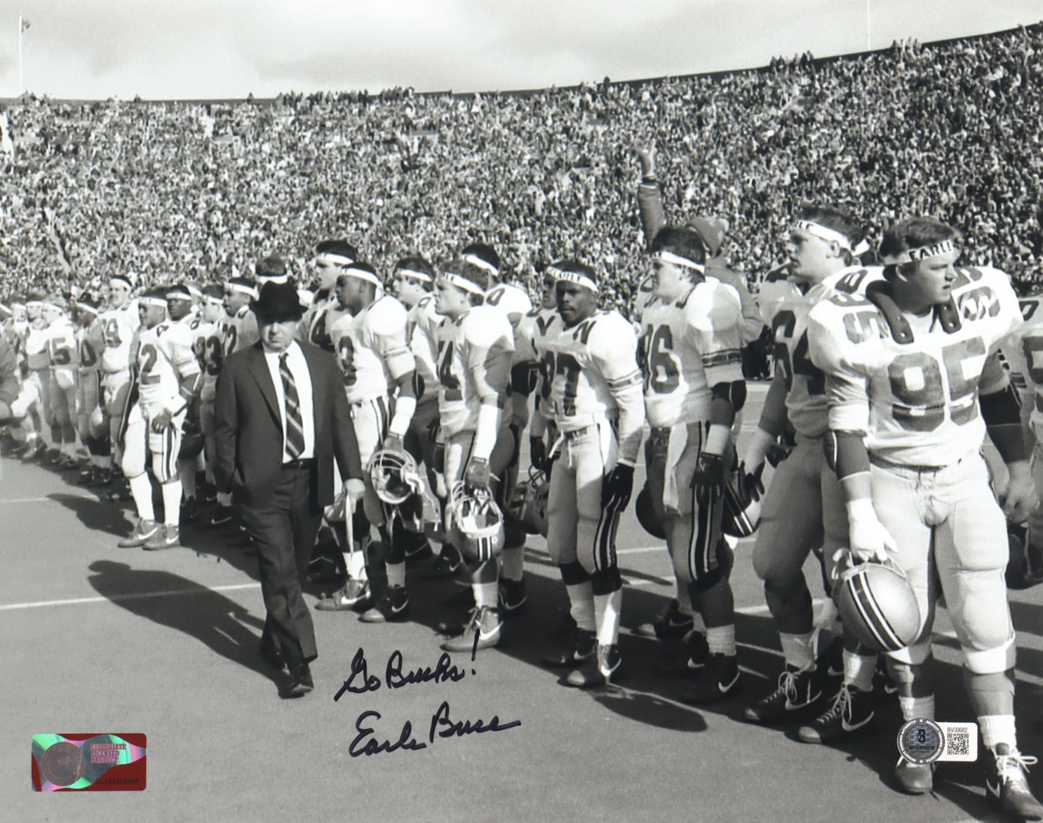 Earle Bruce Signed Ohio State Buckeyes 11x14 Photo Inscribed "Go Bucks!" (Beckett) at PristineAuction.com Earle Bruce Signed Ohio State Buckeyes 11x14 Photo Inscribed "Go Bucks!" (Beckett) at PristineAuction.com