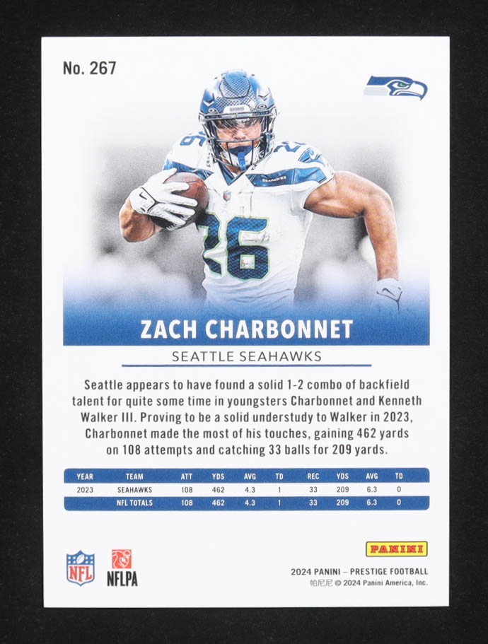 Zach Charbonnet 2024 Prestige Xtra Points Green #267 #29/299 at PristineAuction.com Zach Charbonnet 2024 Prestige Xtra Points Green #267 #29/299 at PristineAuction.com