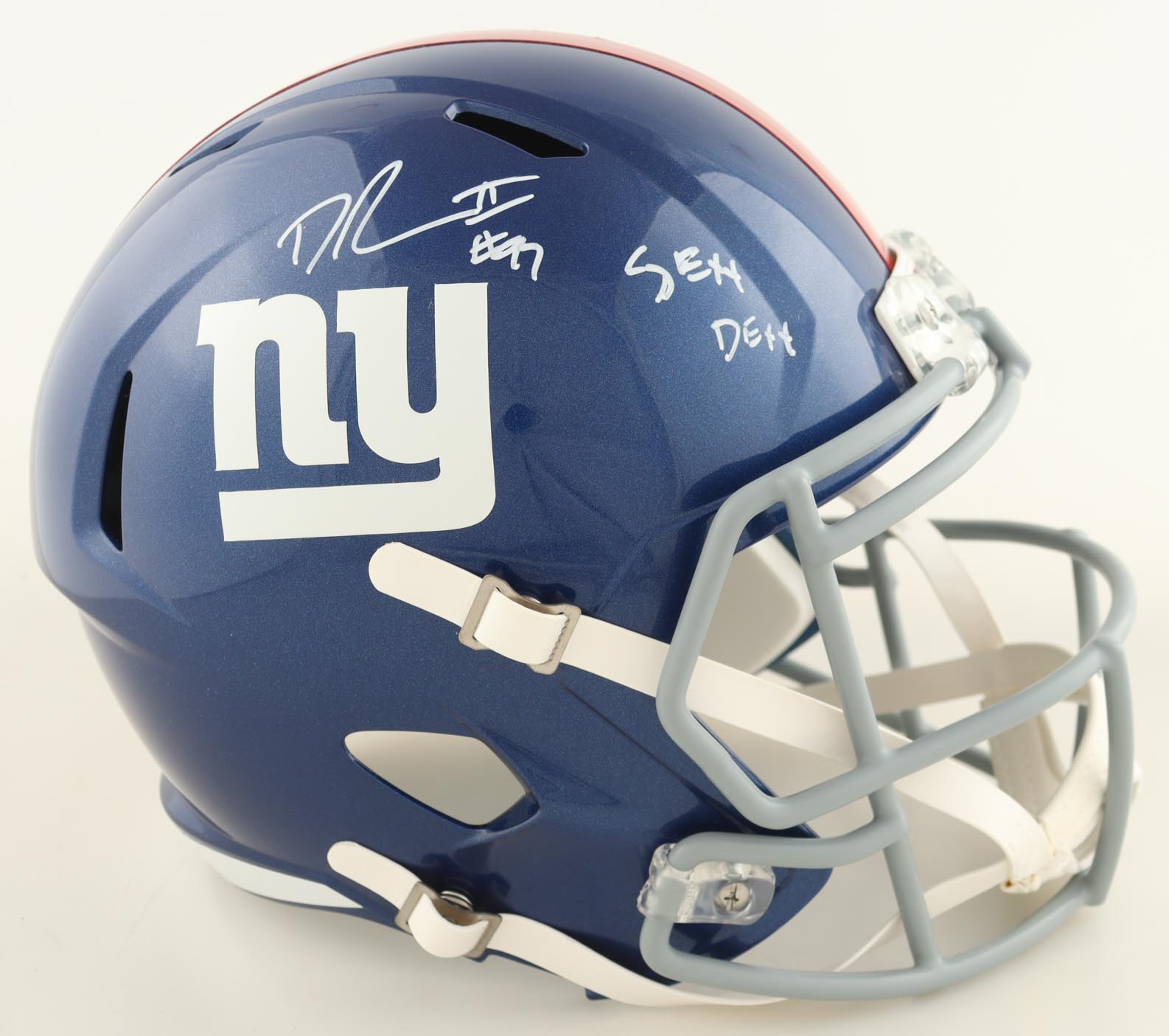 Dexter Lawrence II Signed Giants Full-Size Speed Helmet Inscribed "Sexy Dexy" (Beckett) at PristineAuction.com Dexter Lawrence II Signed Giants Full-Size Speed Helmet Inscribed "Sexy Dexy" (Beckett) at PristineAuction.com