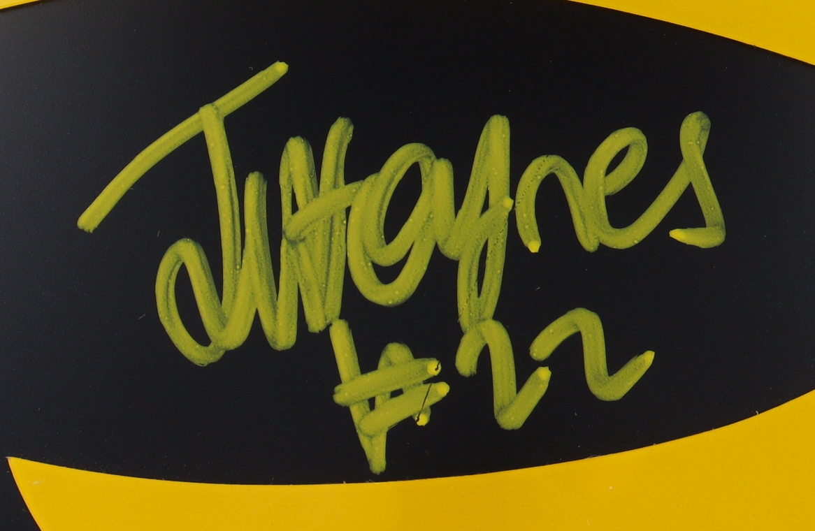 Justice Haynes Signed Michigan Wolverines Full-Size Speed Helmet (Beckett) at PristineAuction.com Justice Haynes Signed Michigan Wolverines Full-Size Speed Helmet (Beckett) at PristineAuction.com