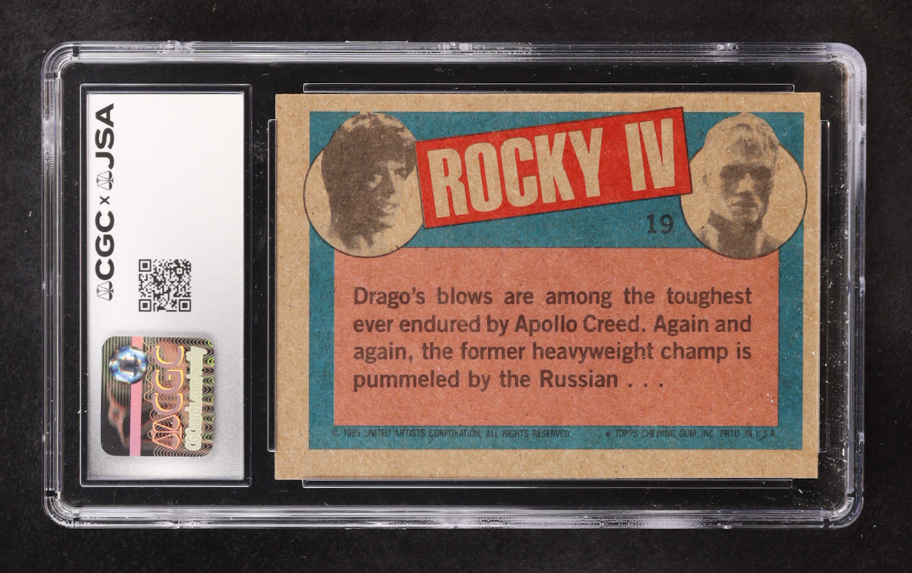 Dolph Lundgren 1985 Topps Rocky IV Dynamic Punch! #19 (CGC | Autograph Graded CGC 10) at PristineAuction.com Dolph Lundgren 1985 Topps Rocky IV Dynamic Punch! #19 (CGC | Autograph Graded CGC 10) at PristineAuction.com