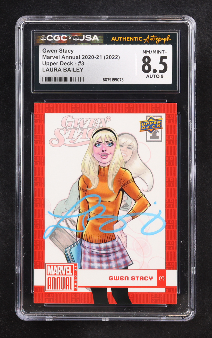 Gwen Stacy 2020-21 Upper Deck Marvel Annual #3 (CGC 8.5 | Autograph Graded CGC 9) at PristineAuction.com Gwen Stacy 2020-21 Upper Deck Marvel Annual #3 (CGC 8.5 | Autograph Graded CGC 9) at PristineAuction.com