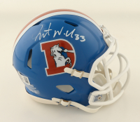 Javonte Williams Signed Broncos Throwback Speed Mini Helmet (Beckett) at PristineAuction.com