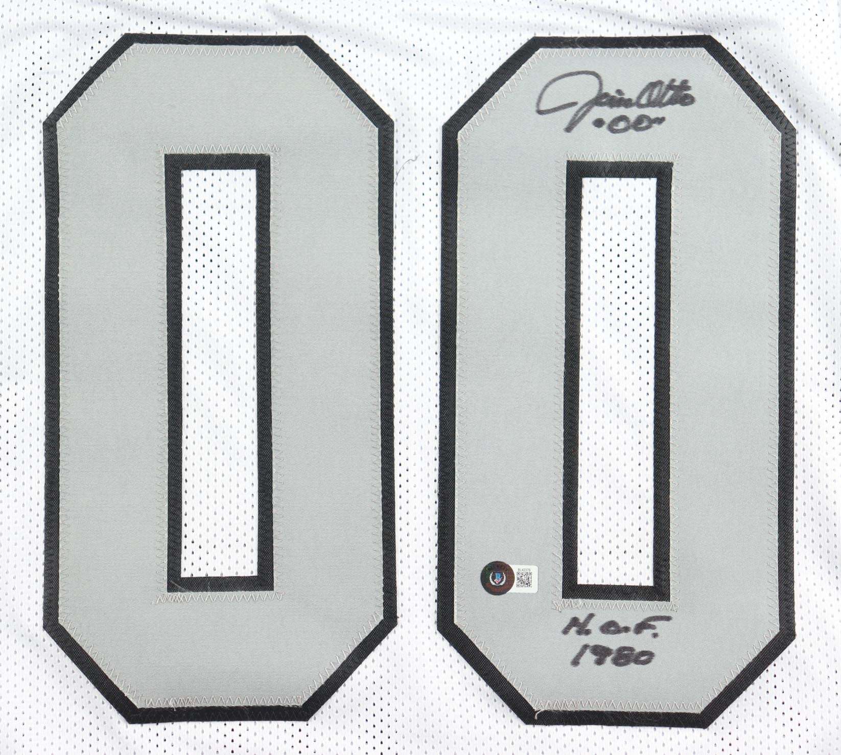 Jim Otto Signed Jersey Inscribed "H.O.F. 1980" (Beckett) at PristineAuction.com Jim Otto Signed Jersey Inscribed "H.O.F. 1980" (Beckett) at PristineAuction.com
