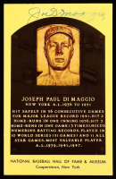 Joe DiMaggio Signed Hall of Fame Plaque Postcard (Beckett) at PristineAuction.com