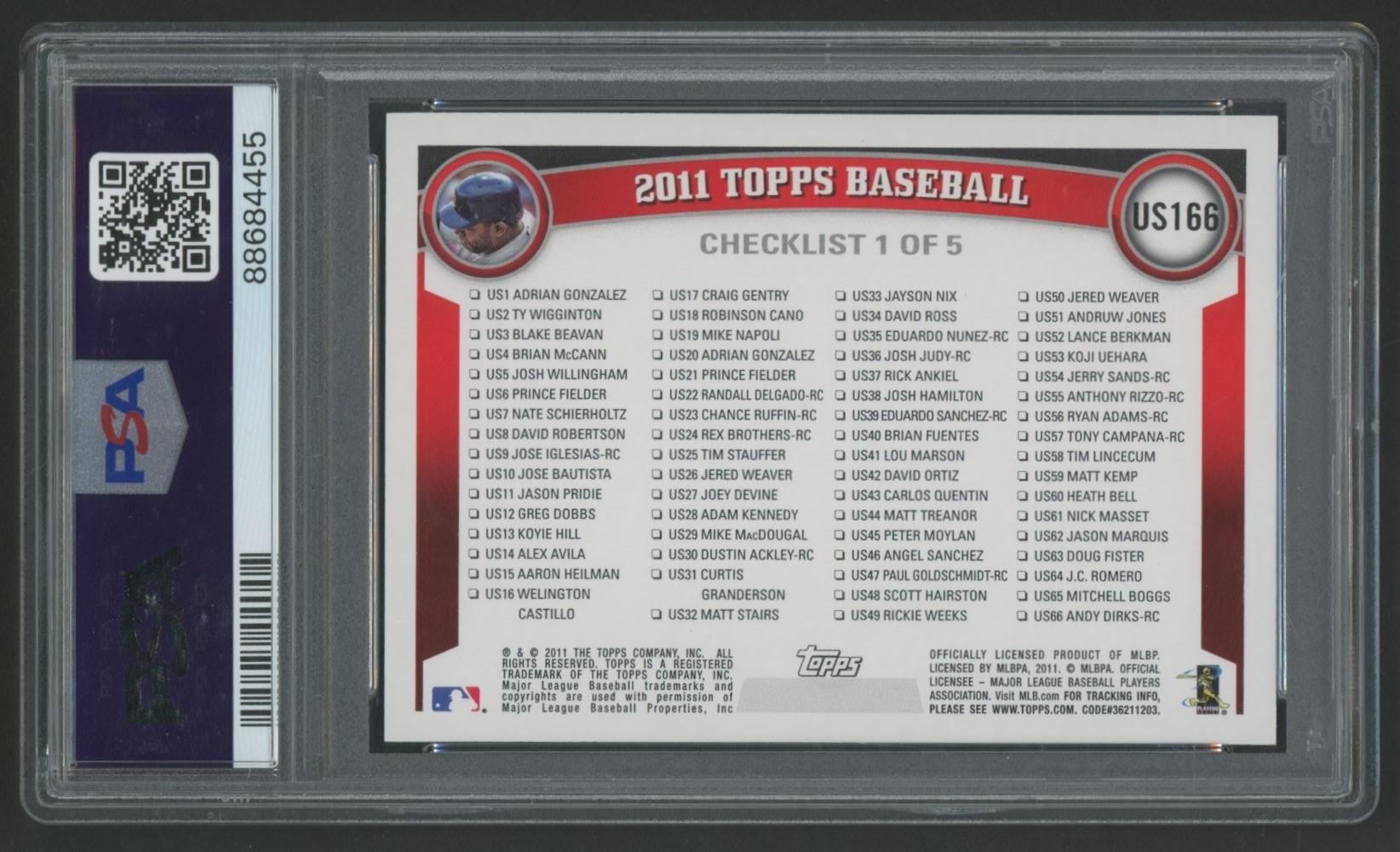 David Ortiz 2011 Topps Update #US166 (PSA 10) at PristineAuction.com David Ortiz 2011 Topps Update #US166 (PSA 10) at PristineAuction.com