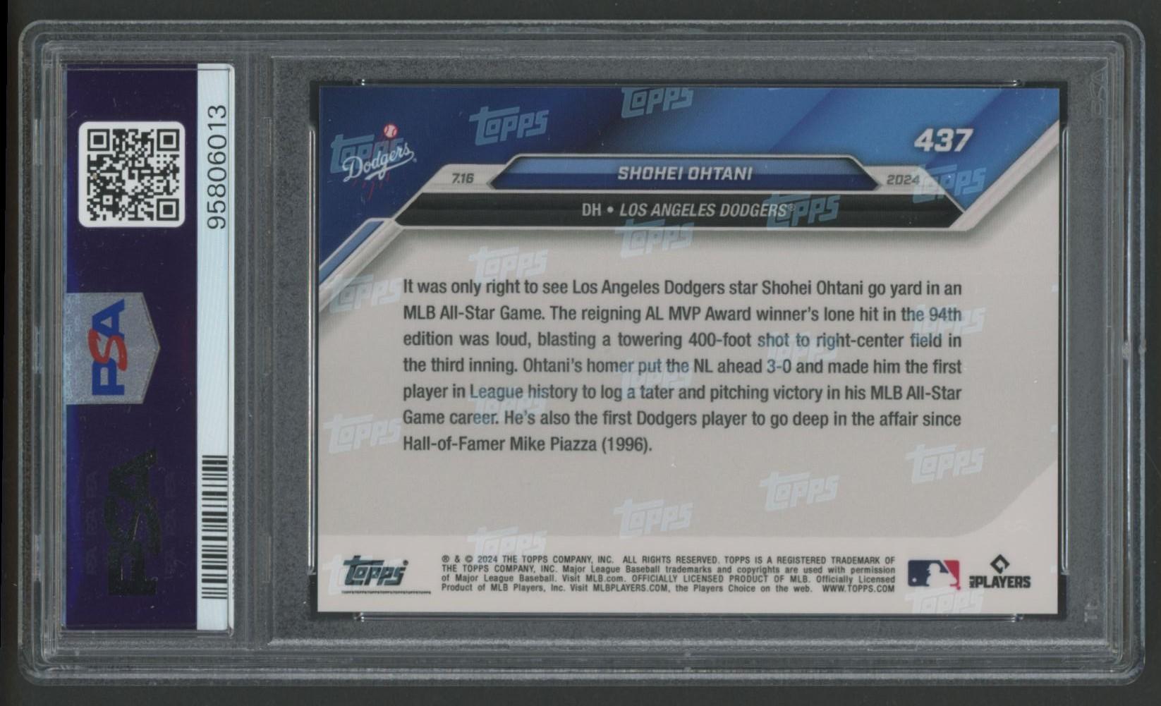 Shohei Ohtani 2024 Topps Now #437 (PSA 10) at PristineAuction.com Shohei Ohtani 2024 Topps Now #437 (PSA 10) at PristineAuction.com