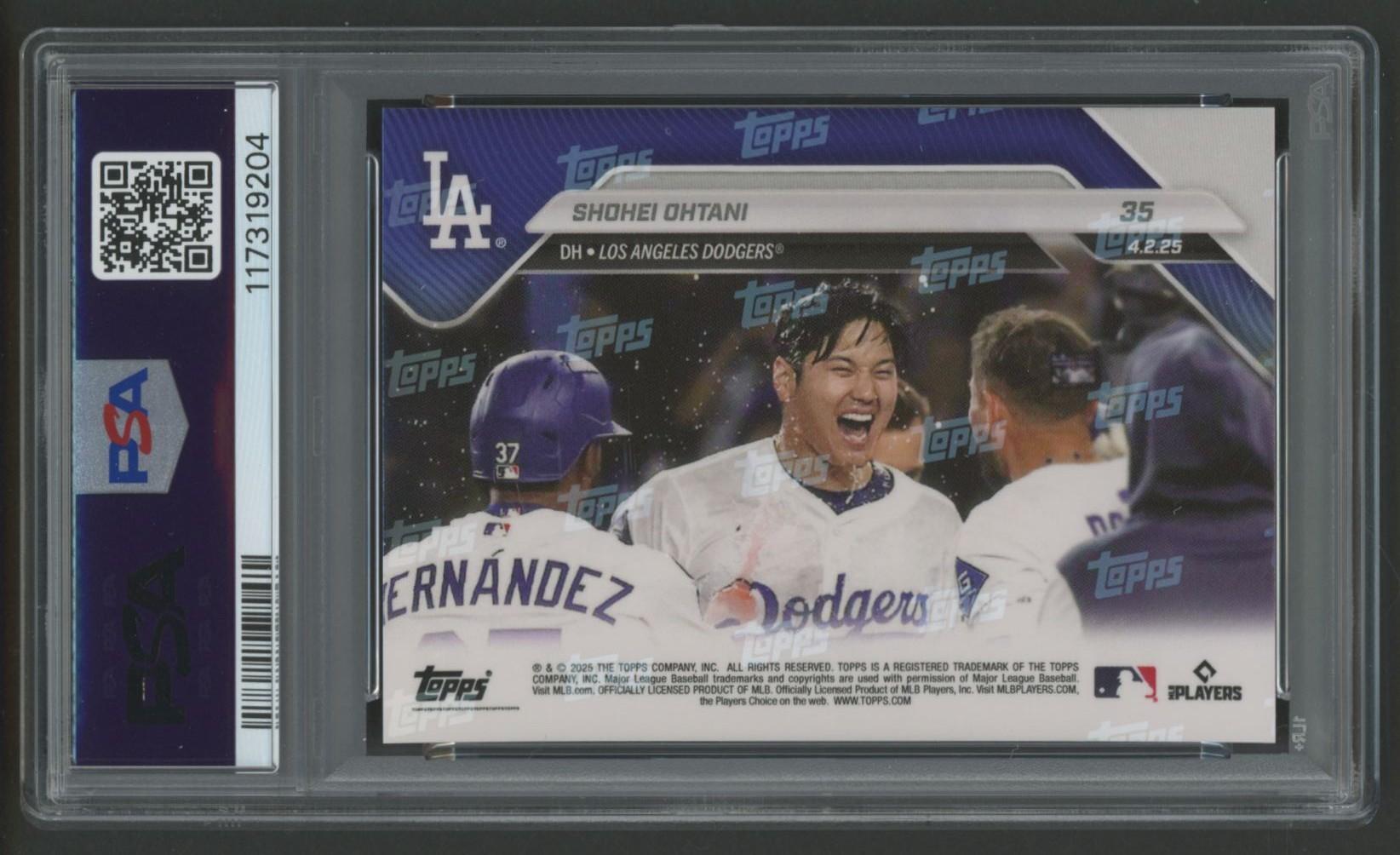 Shohei Ohtani 2025 Topps Now #35 (PSA 10) at PristineAuction.com Shohei Ohtani 2025 Topps Now #35 (PSA 10) at PristineAuction.com