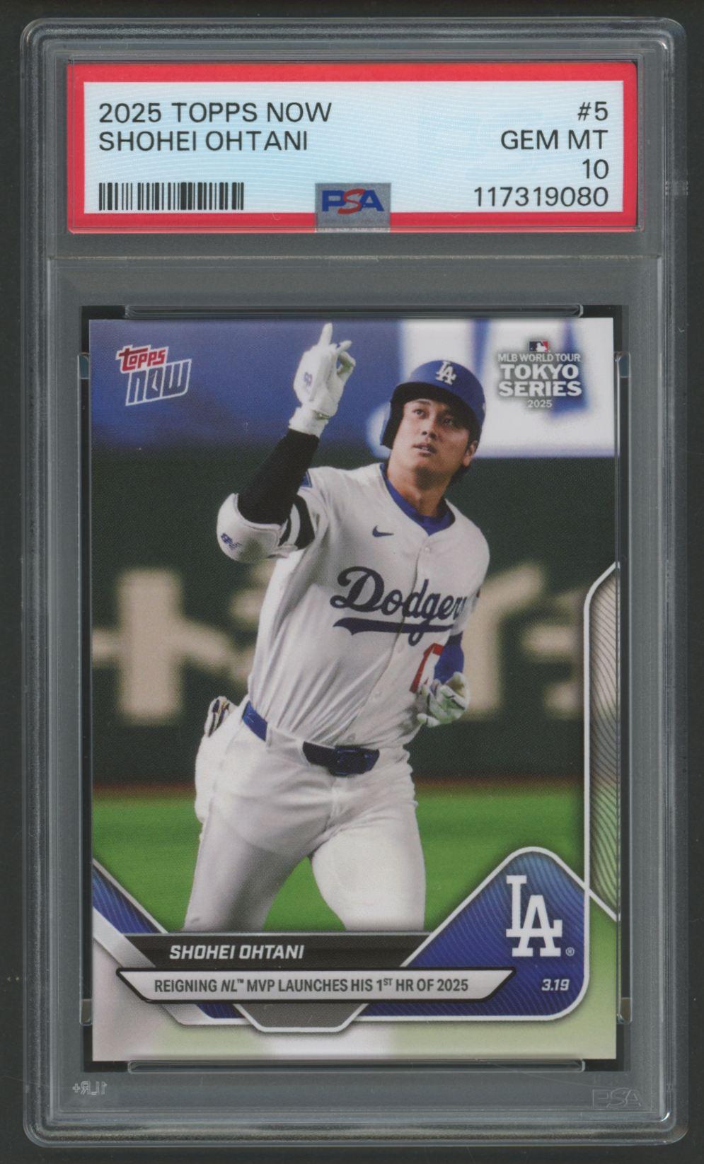 Shohei Ohtani 2025 Topps Now #5 (PSA 10) at PristineAuction.com Shohei Ohtani 2025 Topps Now #5 (PSA 10) at PristineAuction.com