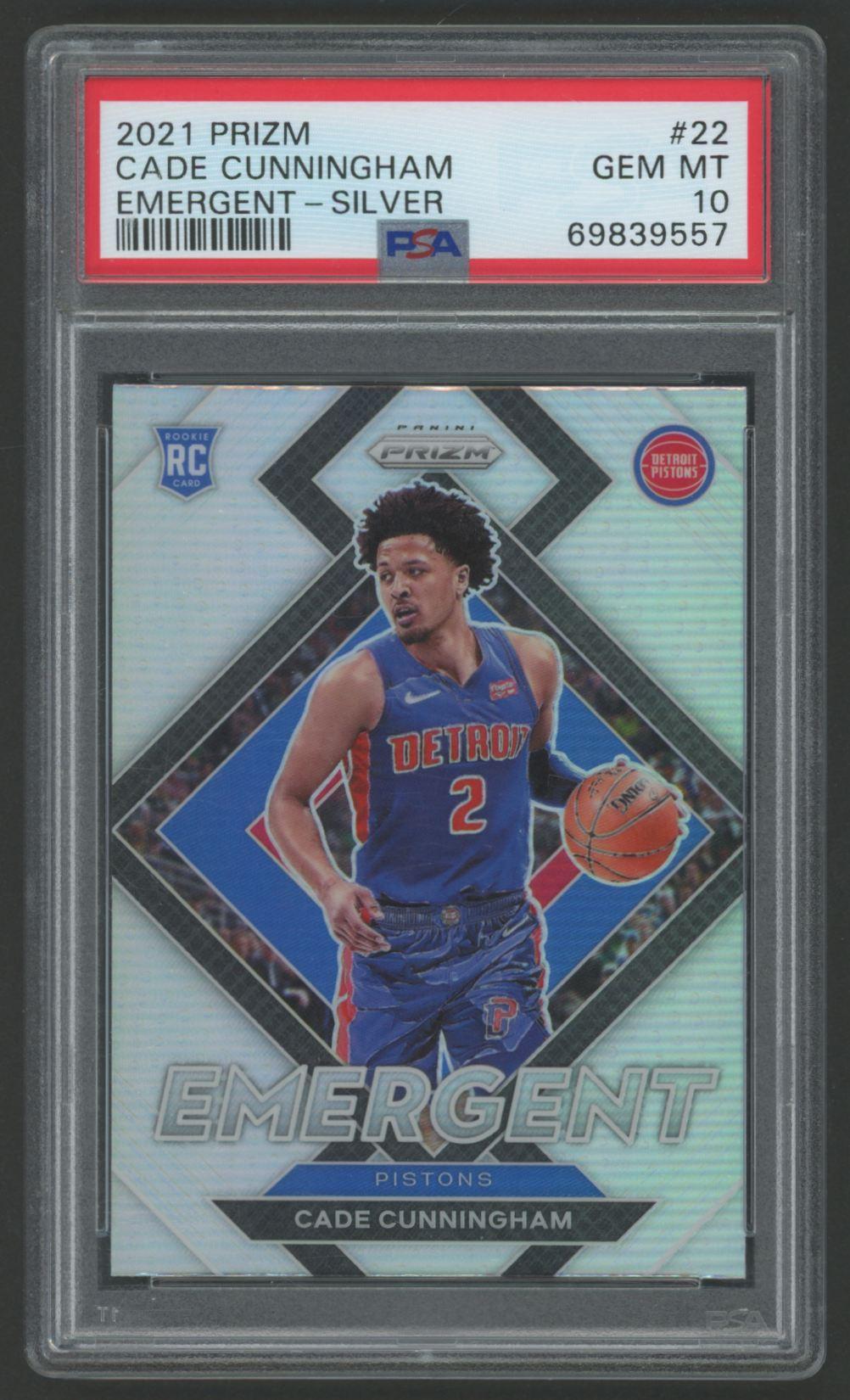 Cade Cunningham 2021 Panini Prizm Emergent Silver #22 (PSA 10) at PristineAuction.com Cade Cunningham 2021 Panini Prizm Emergent Silver #22 (PSA 10) at PristineAuction.com
