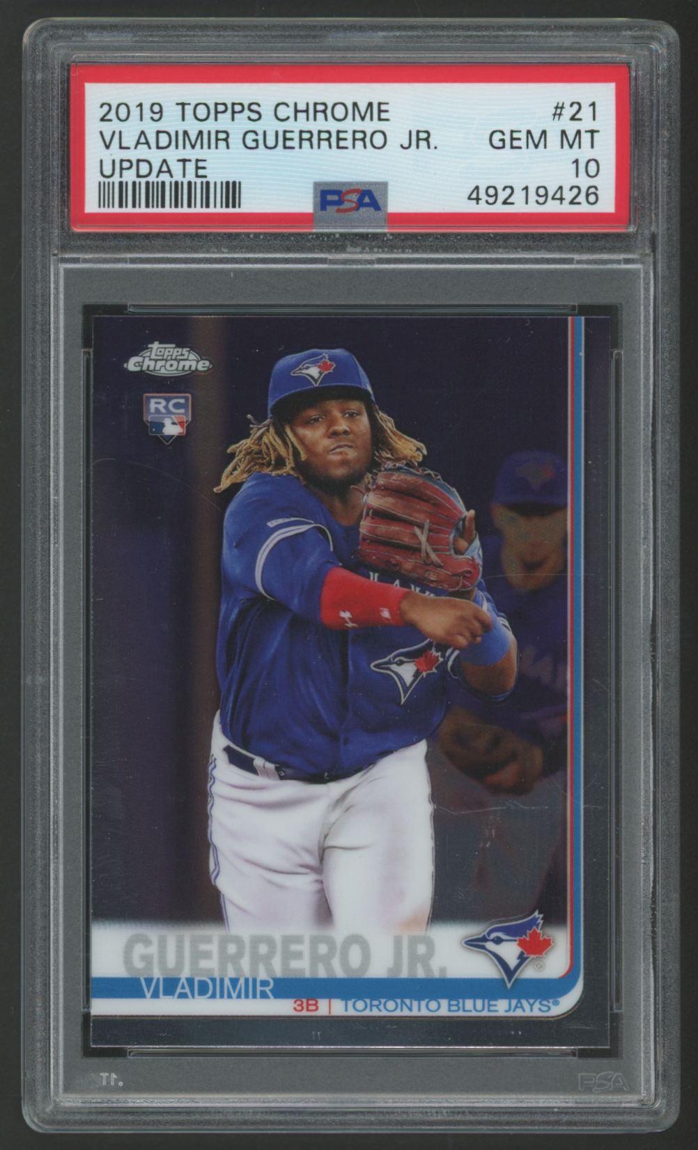 Vladimir Guerrero Jr. 2019 Topps Chrome Update #21 RC (PSA 10) at PristineAuction.com Vladimir Guerrero Jr. 2019 Topps Chrome Update #21 RC (PSA 10) at PristineAuction.com
